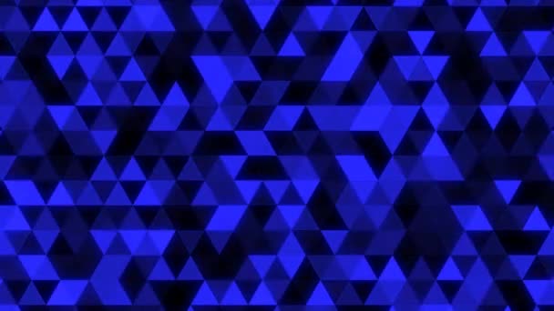 Teselización de triángulo azul brillante abstracto - Animación de fondo de movimiento de bucle sin costura 4K — Vídeos de Stock