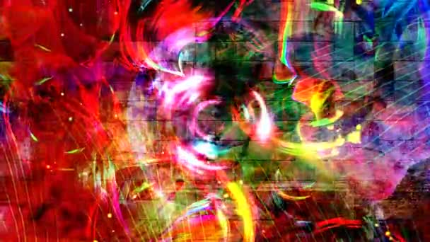 疯狂的心理旋转彩虹形状与色彩- 4k无缝隙环路运动背景动画 — 图库视频影像