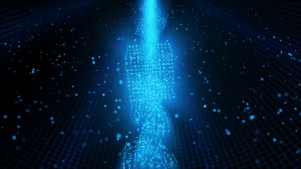 Blockchain-Technologie-Konzept in futuristischen binären sicheren Netzwerken - 4k nahtlose Schleifen-Bewegungs-Hintergrundanimation — Stockvideo