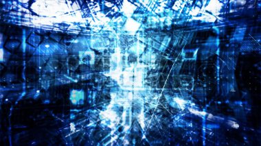 Dijital X-Ray Renkli Bağlı Veri Akımı Akımı - Soyut Arkaplan Dokusu