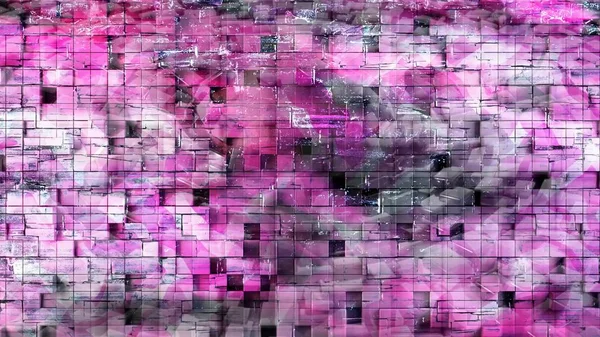 Wavy Pink Geometry and Abstract Cube Brick Pattern - Abstrak Background Texture — Stok Foto