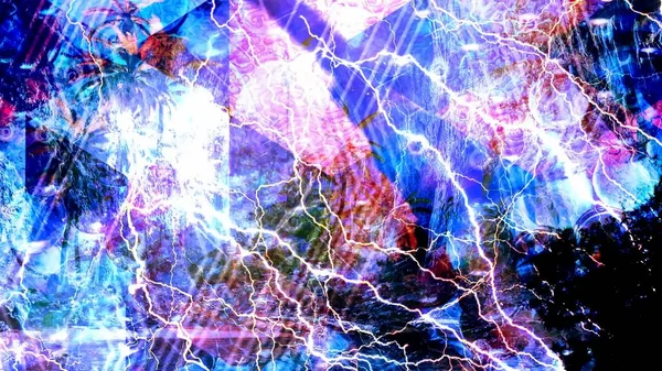 상승하는 기하학적 무늬 - 추상적 배경 구조를 가진 파란 전기장 — 스톡 사진