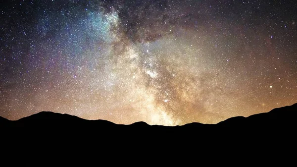 Bright Shining Stars in Night Sky and Milky Way Galaxy Time Lapse - Abstract Background Texture