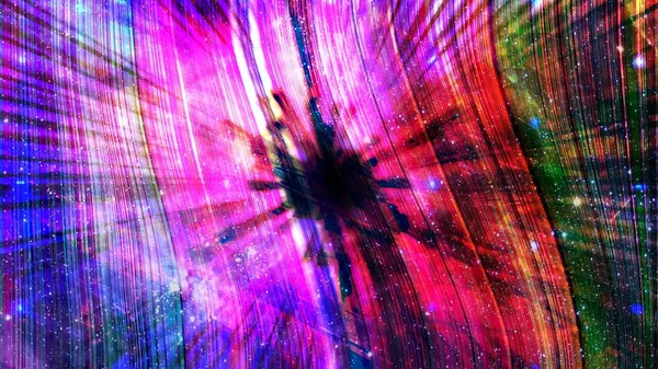 星际彩虹黑洞弯曲时空-抽象背景结构 — 图库照片