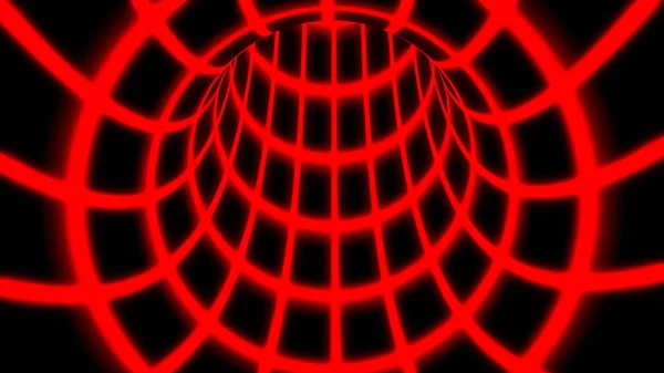 Vola all'interno della rete rossa del tunnel digitale nella rete di computer protetta connessa - Struttura astratta dello sfondo — Foto Stock