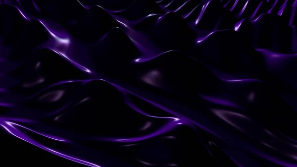 Mysterious Dark Purple 3D Fluid Surface Waves Flowing - Abstract Background Texture — Stock Photo, Image