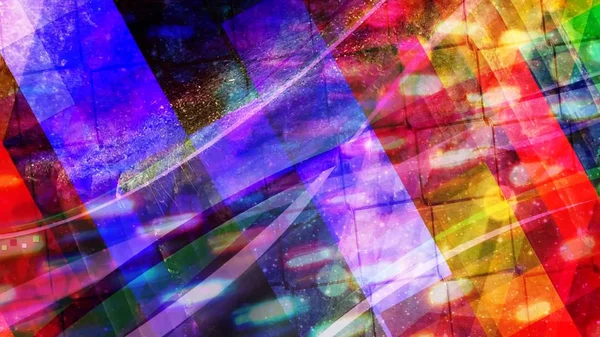 Azulejos e pontos muito coloridos zoom dentro e fora Textura de fundo abstrato — Fotografia de Stock