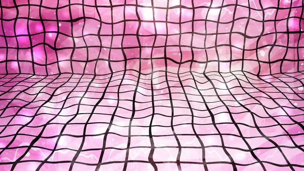 Telhas rosa distorcidas com partículas de queda brilhantes Textura de fundo abstrato — Fotografia de Stock