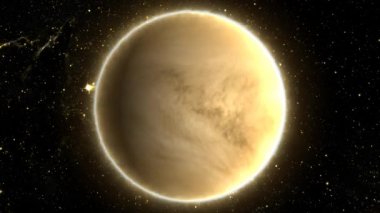 Space Timelapse and Stars 'dan Venüs Gezegeni' nin Güzel Manzarası - 4k Kusursuz Döngüsüz Döngü Arkaplan Animasyonu