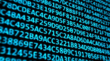 Sayısal Bilgisayar İzleyici Ekranındaki Onaltılık Kod Programı Sayısı - Soyut Arkaplan Dokusunu Özetle