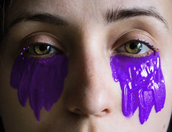 Foto Foto Moda Primer Plano Los Ojos Femeninos Color Verde — Foto de Stock