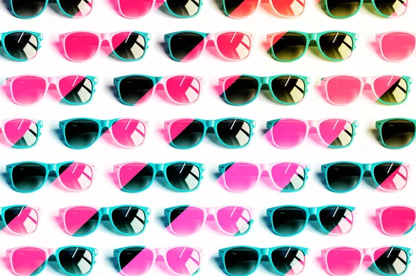 Patrón Gafas Sol Multicolores Imagen —  Fotos de Stock