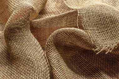Çuval bezi kumaşının soyut arkaplanı kapat