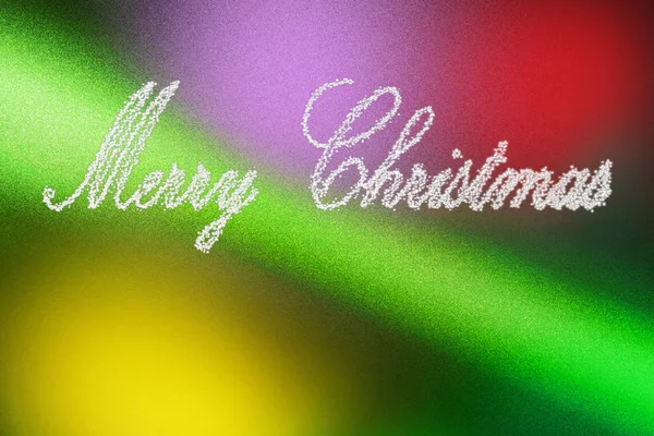 Farbenfroher Festlicher Hintergrund Mit Glitzereffekt Und Fröhlicher Weihnachtlicher Inschrift — Stockfoto