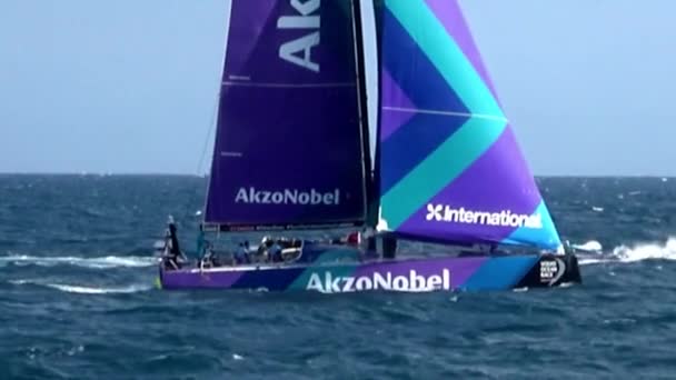 Začátek Noha Alicante Lisabonu Plachetnic Volvo Ocean Race Otevřené Španělsku — Stock video