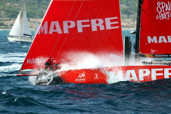 Týmu Mapfre Chvíli Spuštění Noha Alicante Lisabon Volvo Ocean Race — Stock fotografie