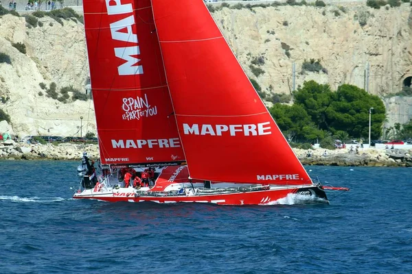 Momentos Equipa Mapfre Após Começam Perna Alicante Lisboa Volvo Oceano — Fotografia de Stock