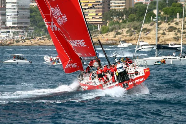 Momentos Mapfre Equipo Después Iniciar Pierna Alicante Lisboa Volvo Ocean — Foto de Stock