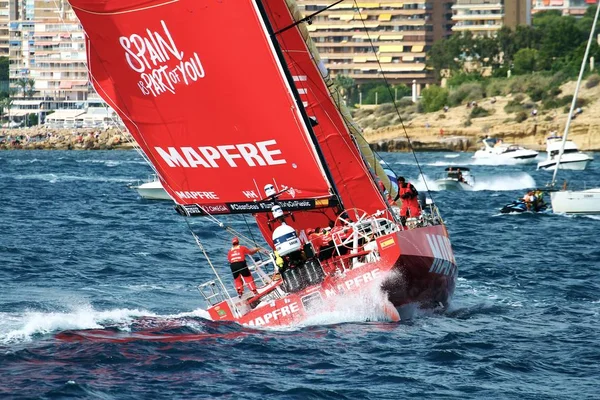 Momentos Mapfre Equipo Después Iniciar Pierna Alicante Lisboa Volvo Ocean — Foto de Stock