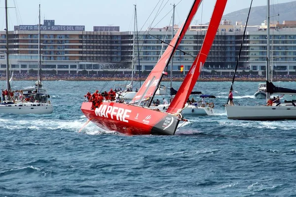 Momentos Mapfre Equipo Después Iniciar Pierna Alicante Lisboa Volvo Ocean — Foto de Stock