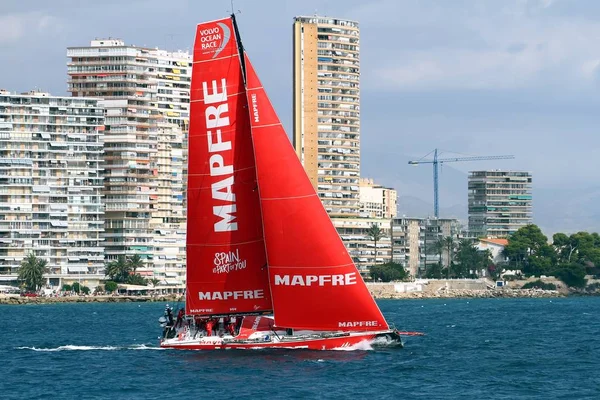 Momentos Mapfre Equipo Después Iniciar Pierna Alicante Lisboa Volvo Ocean — Foto de Stock