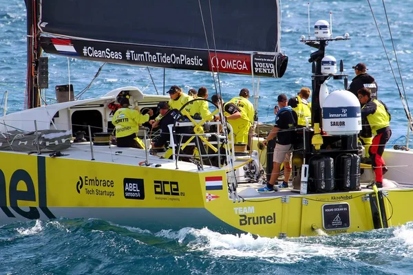 Momentos Brunel Del Equipo Después Iniciar Pierna Alicante Lisboa Volvo — Foto de Stock