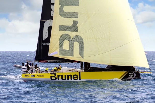 Momentos Brunel Del Equipo Después Iniciar Pierna Alicante Lisboa Volvo — Foto de Stock