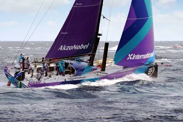 Team Akzonobel Hetki Käynnistyksen Jälkeen Jalka Alicante Lissabon Volvo Ocean — kuvapankkivalokuva