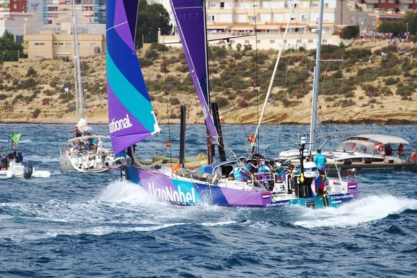 Team Akzonobel Hetki Käynnistyksen Jälkeen Jalka Alicante Lissabon Volvo Ocean — kuvapankkivalokuva