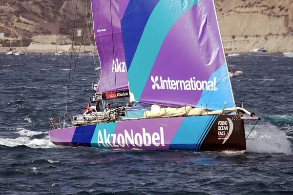 Team Akzonobel Hetki Käynnistyksen Jälkeen Jalka Alicante Lissabon Volvo Ocean — kuvapankkivalokuva