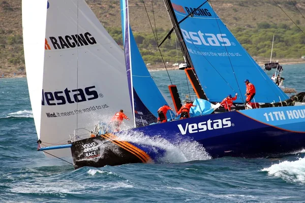 Equipo Vestas Momentos Después Salida Etapa Alicante Lisboa Volvo Ocean — Foto de Stock