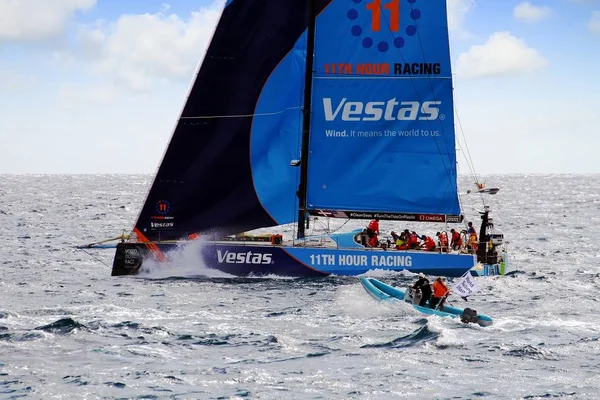 Equipo Vestas Momentos Después Salida Etapa Alicante Lisboa Volvo Ocean — Foto de Stock