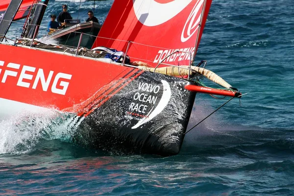 Equipo Dongfeng Momentos Después Salida Etapa Alicante Lisboa Volvo Ocean — Foto de Stock