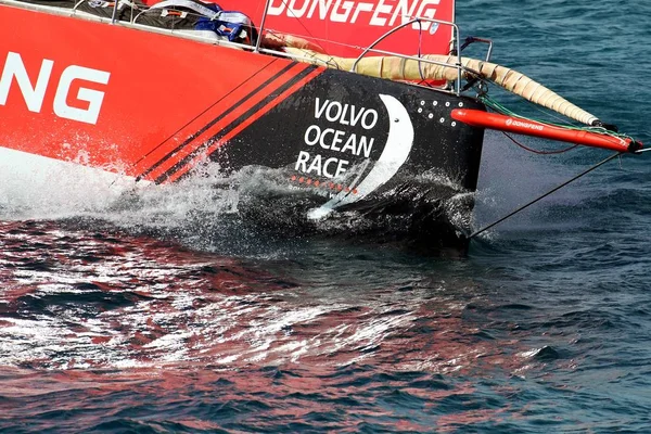 Equipo Dongfeng Momentos Después Salida Etapa Alicante Lisboa Volvo Ocean Imagen De Stock