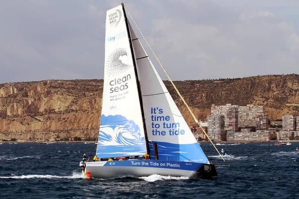 Equipo Encendido Marea Momentos Después Salida Etapa Alicante Lisboa Volvo — Foto de Stock