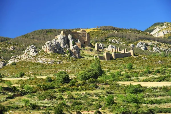 Loarre Kalesi Abbey Şehrin Aynı Adı Huesca Spanya Aragon Özerk — Stok fotoğraf