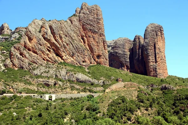 Mallos Riglos Sind Eine Reihe Von Konglomerat Felsformationen Befindet Sich — Stockfoto