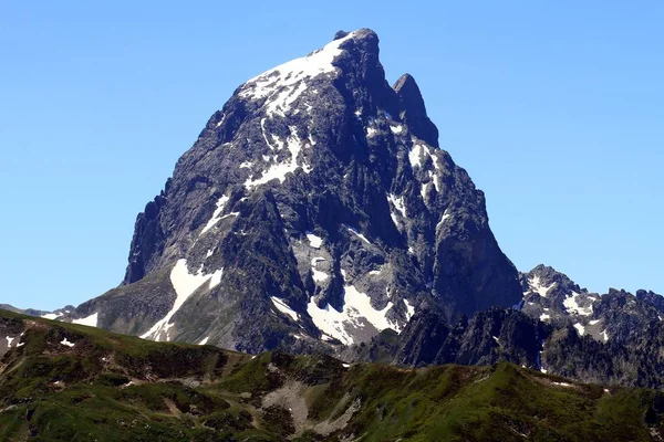 Mountain Pic Midi Ossau in the french Pyrenees close tothe border with Spain.