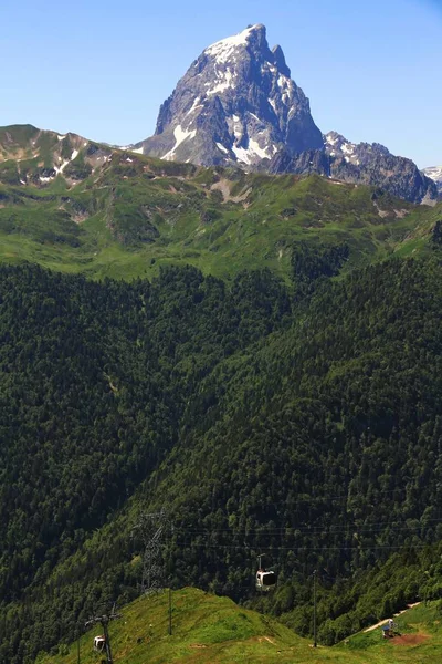 Montaña Pic Midi Ossau Los Pirineos Franceses Cerca Frontera Con — Foto de Stock