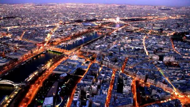 Paris França Dezembro 2017 Vista Aérea Durante Pôr Sol Segundo — Vídeo de Stock