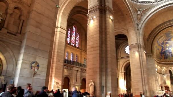 Paris França Dezembro 2017 Cerimônia Religiosa Dentro Basílica Sacre Coeur — Vídeo de Stock