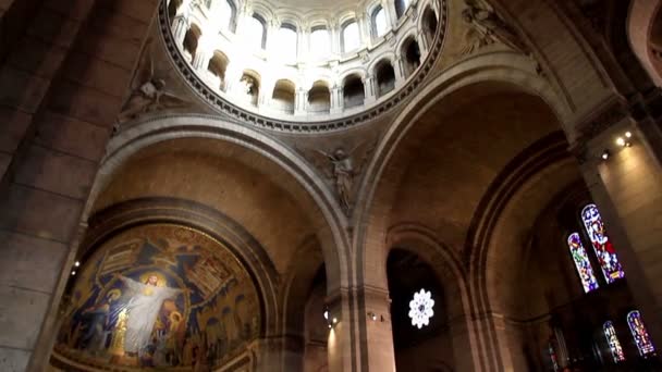 Paris France Décembre 2017 Cérémonie Religieuse Intérieur Basilique Sacré Coeur — Video