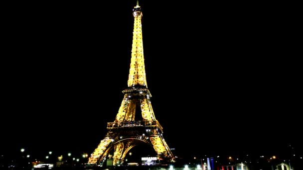 París Francia Diciembre 2017 Vista Nocturna Del Puente Alexandre Iii — Vídeos de Stock