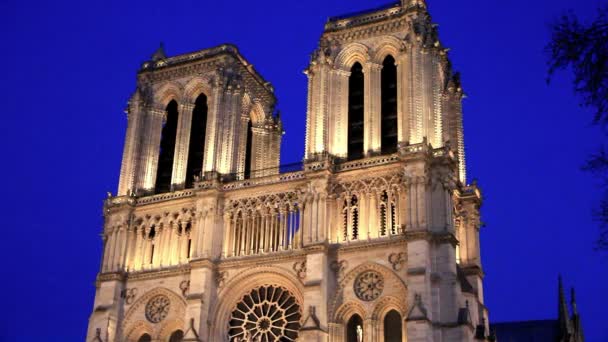 Paris France Décembre 2017 Façade Cathédrale Notre Dame Paris Côté — Video