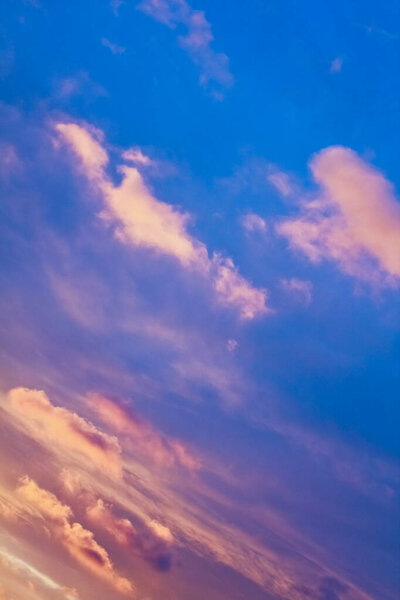 Incredible beautiful cloud formations and colors in the sky, sunset.