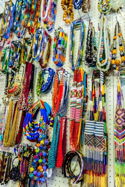 Colorful African Bracelets Necklaces Jewelry Kaap Cape Town — Stock Photo, Image