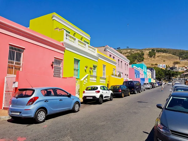 Muchas Casas Coloridas Distrito Kaap Ciudad Del Cabo Sudáfrica — Foto de Stock