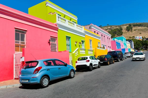 Muchas Casas Coloridas Distrito Kaap Ciudad Del Cabo Sudáfrica — Foto de Stock