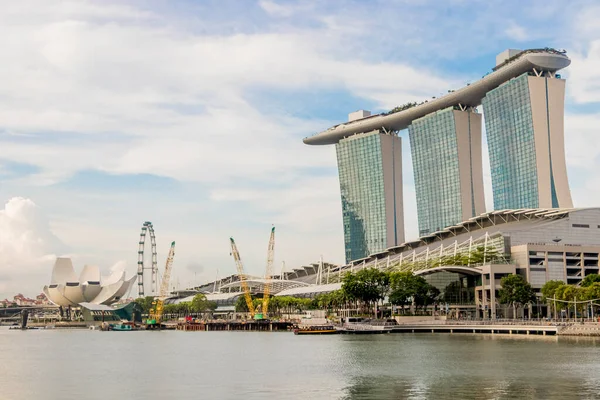 Marina Bay Sands Singapore Resort Hotel Paisaje Urbano Con Singapore — Foto de Stock