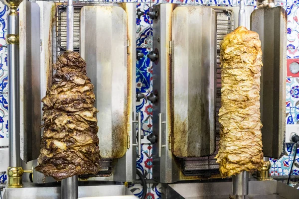 Brochetas Pollo Ternera Doner Kebab Arab Street Singapur — Foto de Stock